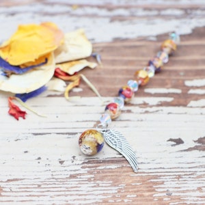 Funeral Flower Car Charm: Preserved Flower Sun Catcher Keepsake