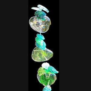 Handmade Heart and Leaf Suncatcher: Window suncatcher or outdoor suncatchers for summer use