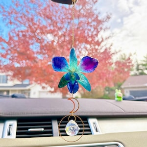 Real Orchid Car Suncatcher, Resin Crystal Hanging