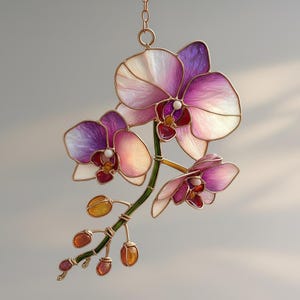 Orchid Resin Suncatcher, Unique Flower Art, Orchid Window Hanging, Handmade Gift, Valentine Gift For Her, Unique Valentine Gift